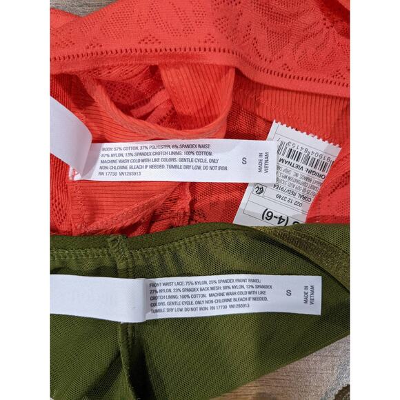Auden Panty Bundle Of 4 Pack Small Orange Green Lace Thong Bikini Hipster Cheeky - Picture 5 of 8